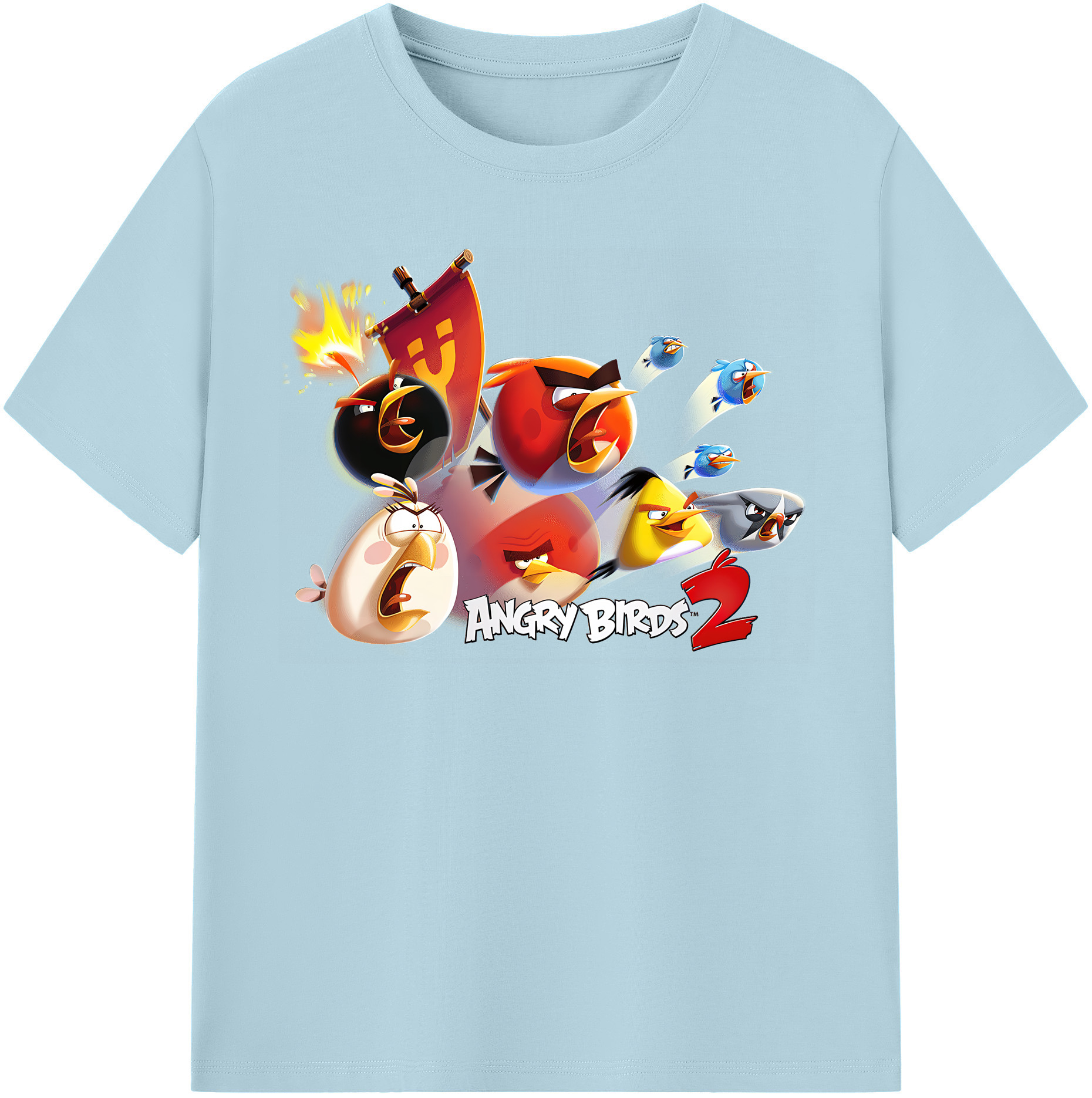 （画像用） Angry Birds アングリーバード 綿100％半袖Tシャツ（フロントプリント）
